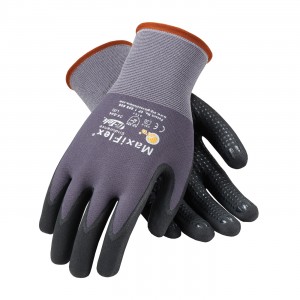 Glove Micro Foam Black Nitrile Coated Dotted Palm & Finger Large 12DZPR/CS