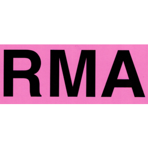 Label 5x7 Black on Fluorescent Pink "RMA" Removable Adhesive 250/RL